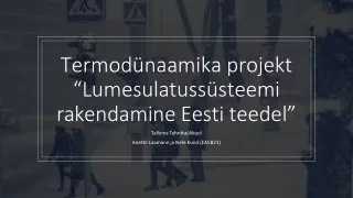 termod naamika projekt lumesulatuss steemi rakendamine eesti teedel