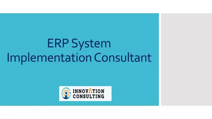 erp s ystem implementation consultant