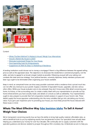 6 Factors To Offer Your House And Exactly How To Begin The Procedure