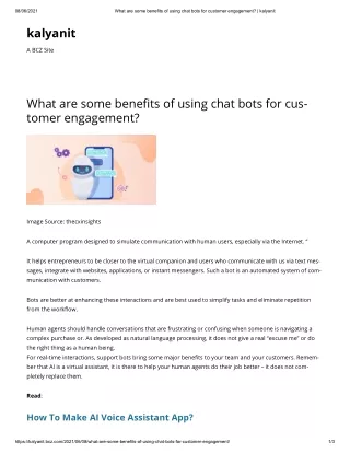 What are some benefits of using chat bots for customer engagement_ _ kalyanit
