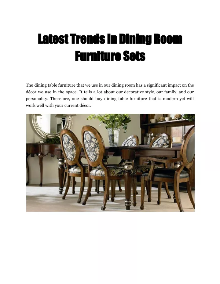 latest trends in dining room furniture sets