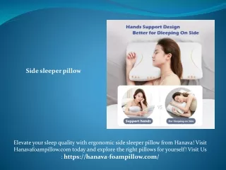 Side sleeper pillow