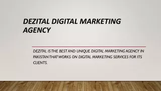 Dezital Digital Marketing Agency in Lahore - Digital Marketing Services