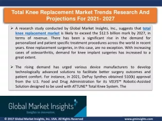 Total knee replacement market report for 2027 – Companies, applications, product