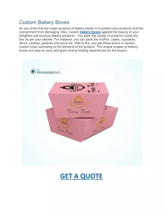 custom bakery boxes as you know that the major