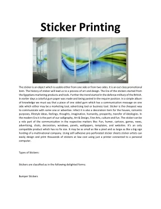 Sticker Printing