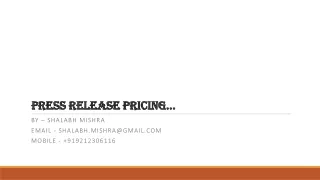 press release pricing…