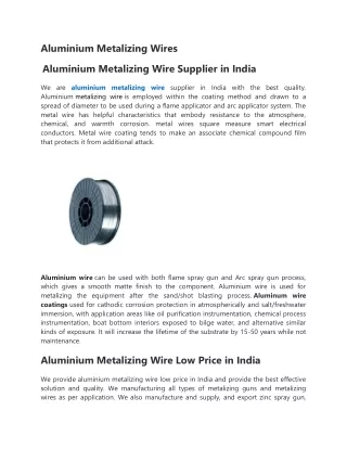 aluminium metalizing wires
