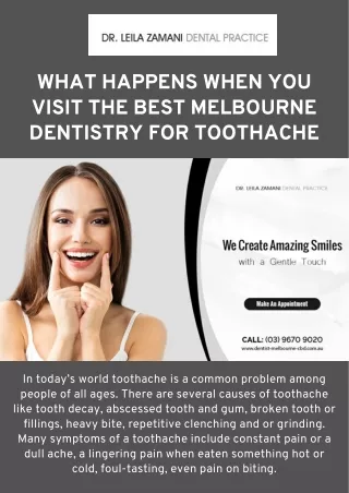 What Happens When You Visit the Best Melbourne Dentistry for Toothache