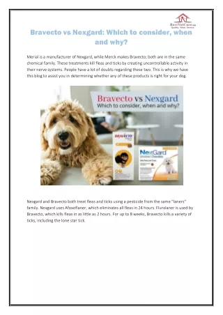 bravecto vs nexgard which to consider when and why
