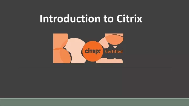 introduction to citrix