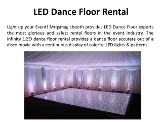 LED Dance Floor Rental in Glasgow