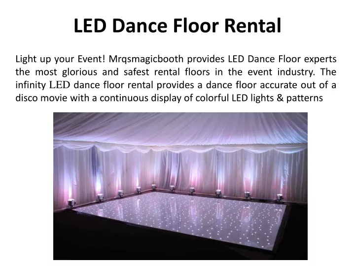 led dance floor rental