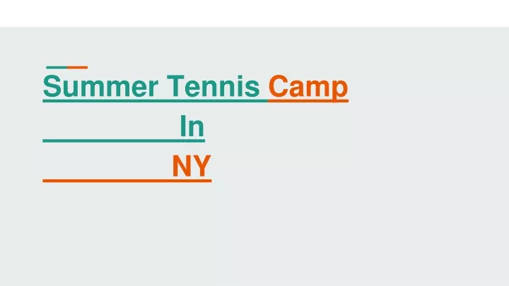 summer tennis camp in ny