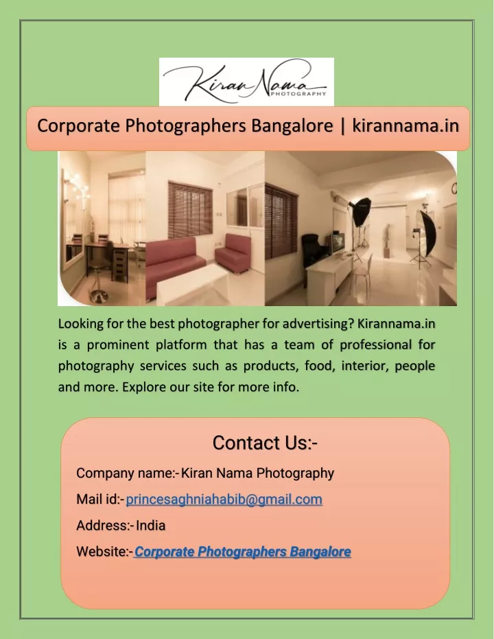 corporate photographers bangalore kirannama in