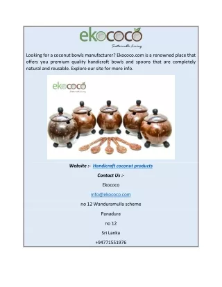 looking for a coconut bowls manufacturer ekococo