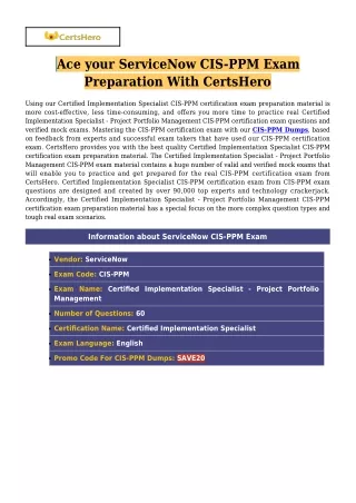 Get Latest ServiceNow CIS-PPM Practice Test Questions & Exam Dumps PDF-[2021]