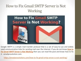 how to fix gmail smtp server is not working