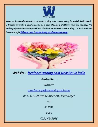 Where can I write blog and earn money abhi