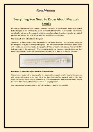Everything You Need to Know About Mezuzah Scrolls