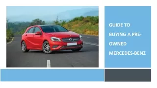 Guide to Buying a pre-owned Mercedes-Benz
