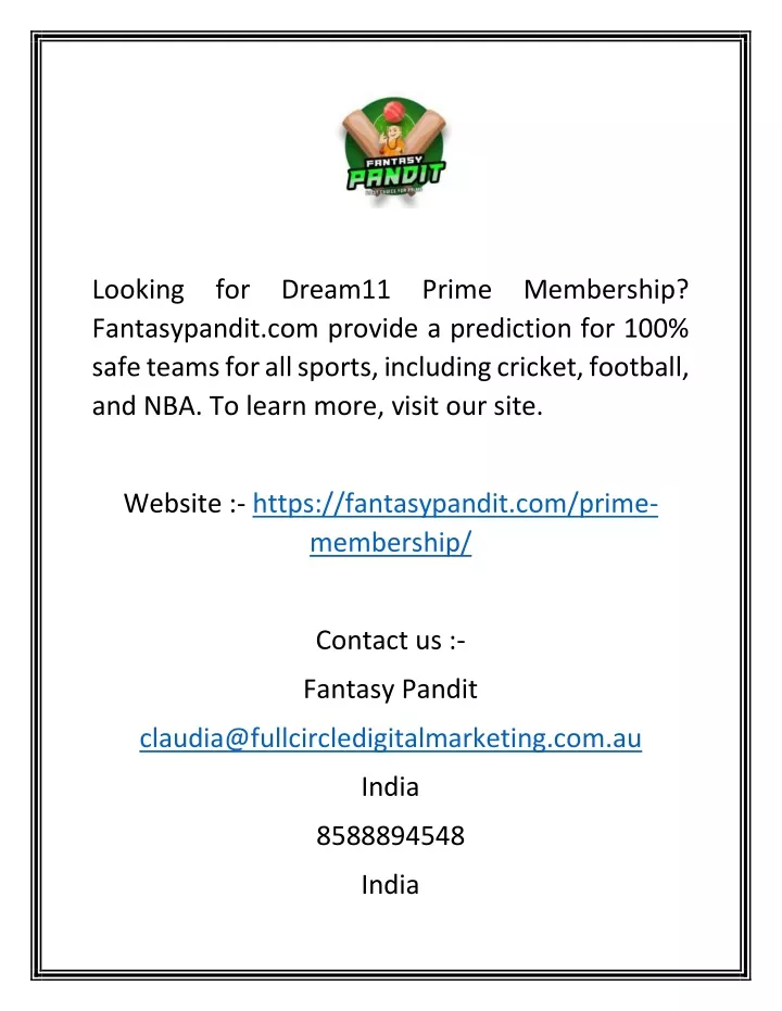 looking for dream11 prime membership