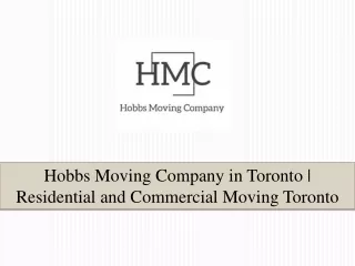hobbs moving company in toronto residential