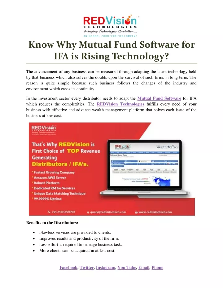 know why mutual fund software for ifa is rising