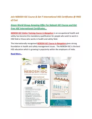 green world group amazing offer for nebosh