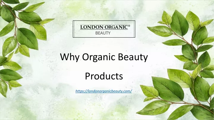 why organic beauty products