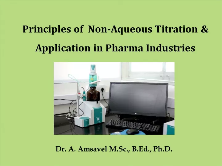 principles of non aqueous titration