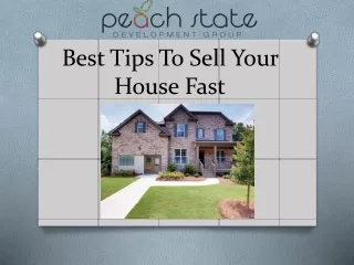 Peach State Development Group Help You To Sell Your House Fast In Georgia