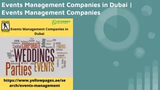 Events Management Companies in Dubai | Events Management Companies