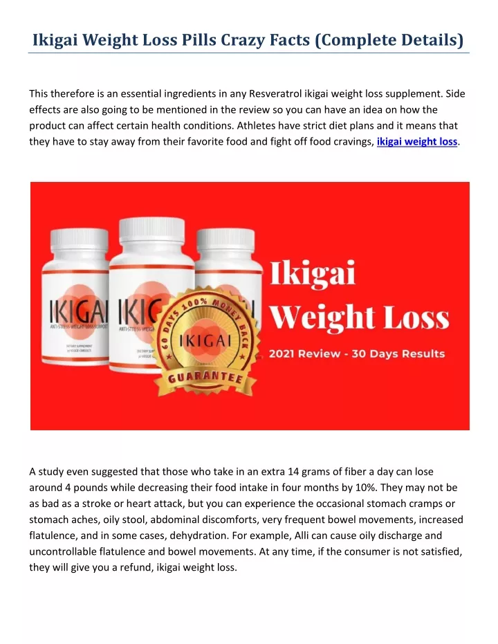 ikigai weight loss pills crazy facts complete