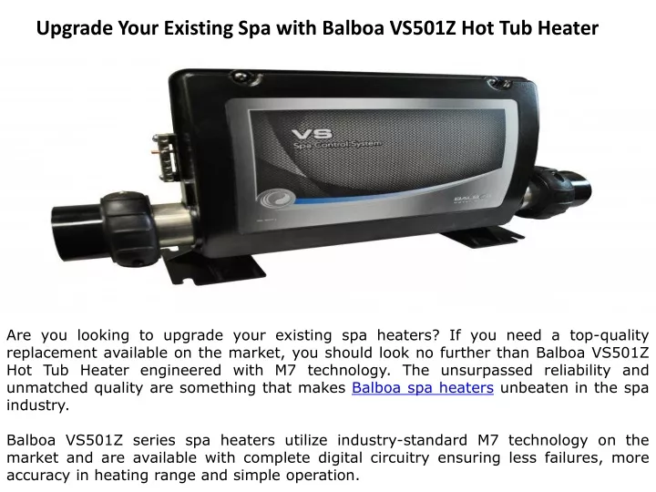 upgrade your existing spa with balboa vs501z