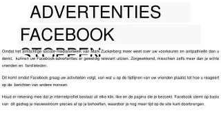 ADVERTENTIES OP FACEBOOK STOPPEN