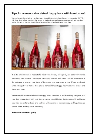 tips for a memorable virtual happy hour with