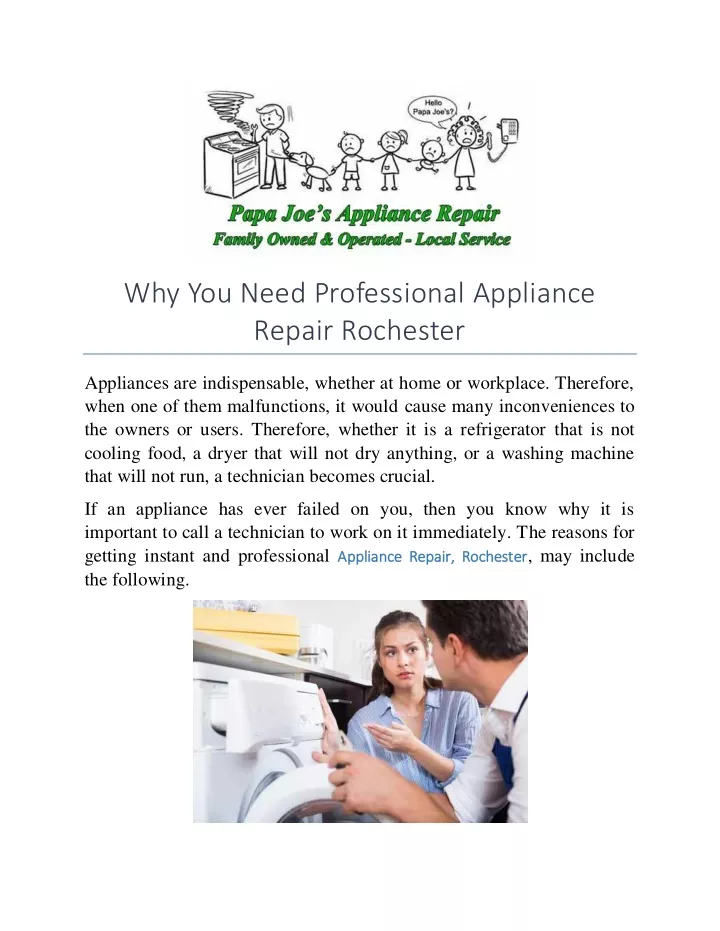 why you need professional appliance repair