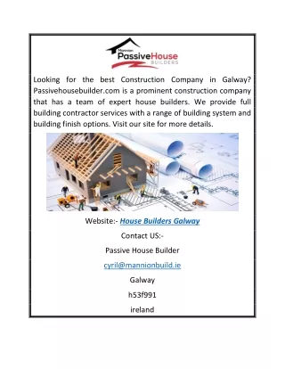 House Builders Galway | Passivehousebuilder.com