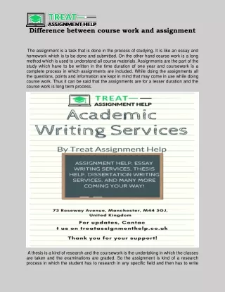 difference between course work and assignment