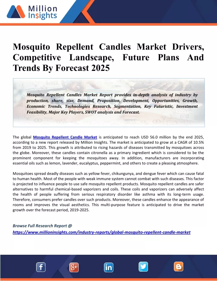mosquito repellent candles market drivers