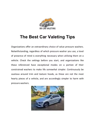 The Best Car Valeting Tips
