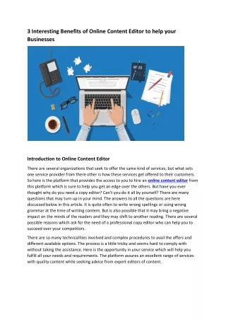 3 interesting benefits of Online Content Editor to help your business