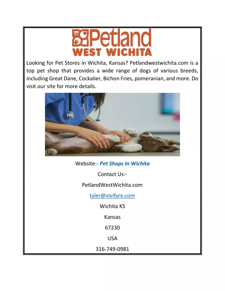 looking for pet stores in wichita kansas