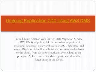 Ongoing Replication CDC Using AWS DMS