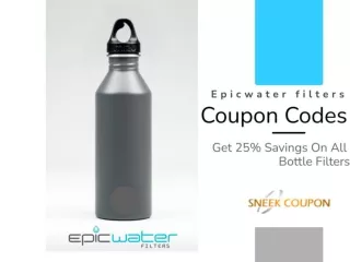 Get 25% off with Epic Water Filters Promo Code & coupon codes 2021