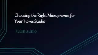 choosing the right microphones for your home studio