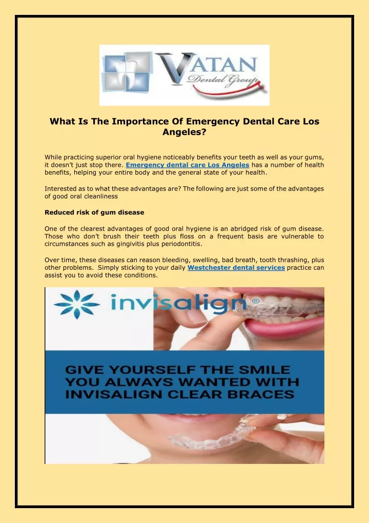 what is the importance of emergency dental care