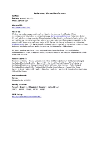 replacement window manufacturers