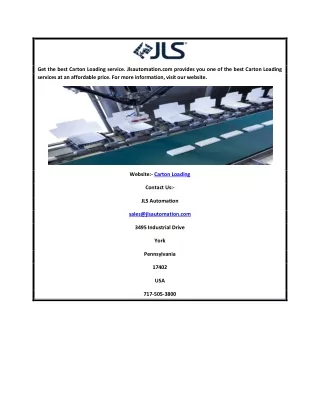 get the best carton loading service jlsautomation